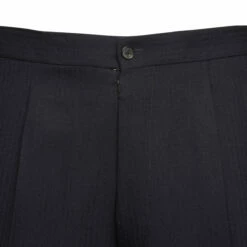 Maison Margiela Herringbone Wool Pleated Trousers In Navy -Hervia Shop hervia.com si0ka0005 s60307 524 pants 1681225709 2AJ6084