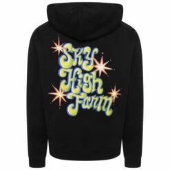 Sky High Farm Kangaroo Pocket Logo Print Hoodie In Black