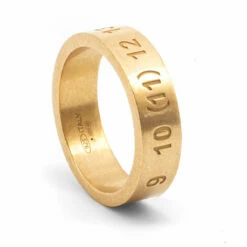 Maison Margiela Gold-Tone Engraved Numbers Logo Ring In Gold