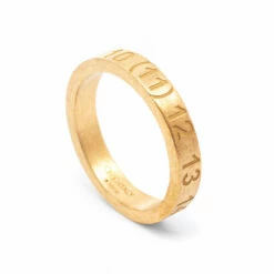 Maison Margiela Semi-Polished Gold-Tone Slim Numbers Ring In Gold