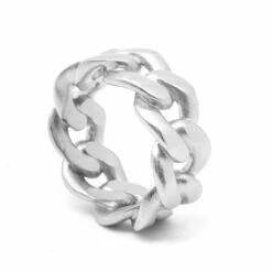 Maison Margiela Silver Chain-Style Ring In Silver
