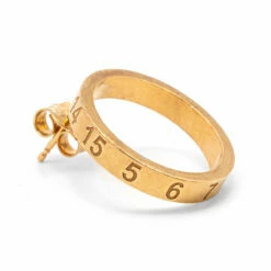 Maison Margiela Gold-Tone Numbers Logo Hoop Earring In Gold