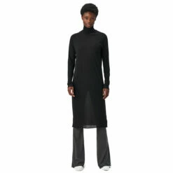 So Good To Wear Vernon Roll Neck Cashmere Dress In Black
