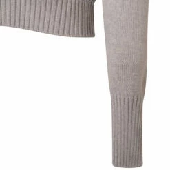 Vaquera Deep V Grey Sequin Sweater In Grey -Hervia Shop hervia.com vaq03n003 unisex deep v sweater knit grey 1 1650532287DSC04647