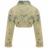Vaquera Cropped Denim Jacket In Acid Soy