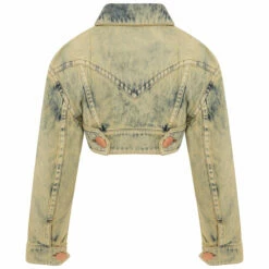 Vaquera Cropped Denim Jacket In Acid Soy