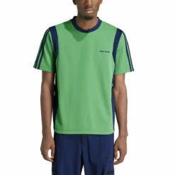 Adidas X Wales Bonner Football T-Shirt In Green -Hervia Shop hervia.com wb ftbl shirt col. vivgrn 1699285970IT9782 5 APPAREL On Model Front View white
