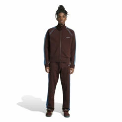 Adidas X Wales Bonner Statement Knit Track Top In Burgundy -Hervia Shop hervia.com wb knit tt col. mysbrn 1699285849IT9780 8 APPAREL On Model Standard Outfit View white