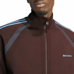 Adidas X Wales Bonner Statement Knit Track Top In Burgundy -Hervia Shop hervia.com wb knit tt col. mysbrn 1699285852IT9780 9 APPAREL On Model Detail View 1 white