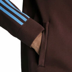 Adidas X Wales Bonner Statement Knit Track Top In Burgundy -Hervia Shop hervia.com wb knit tt col. mysbrn 1699285855IT9780 10 APPAREL On Model Detail View 2 white