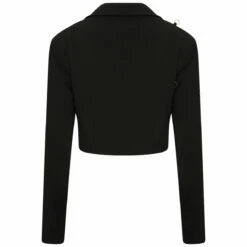 Weinsanto Woven Cropped Blazer In Black