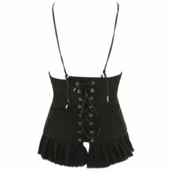 Weinsanto Pleated Strappy Bustier Top In Black