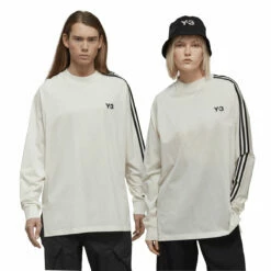 Y-3 Stripes Long-Sleeve Top In Off White