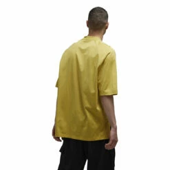 Y-3 3-Stripes T-Shirt In Yellow -Hervia Shop hervia.com y 3 3 stripes t shirt 1696250674IQ1785 5 APPAREL On Model Back View white