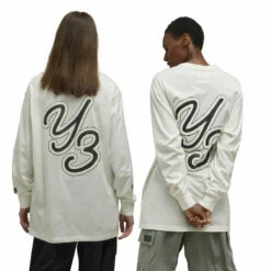 Y-3 Graphic Long Sleeve Tee In Off White 7 Y-3 Graphic Long Sleeve Tee In Off White -Hervia Shop hervia.com y 3 graphic long sleeve tee 1696326253IQ2147 11 APPAREL On Model Standard Unisex Back View white