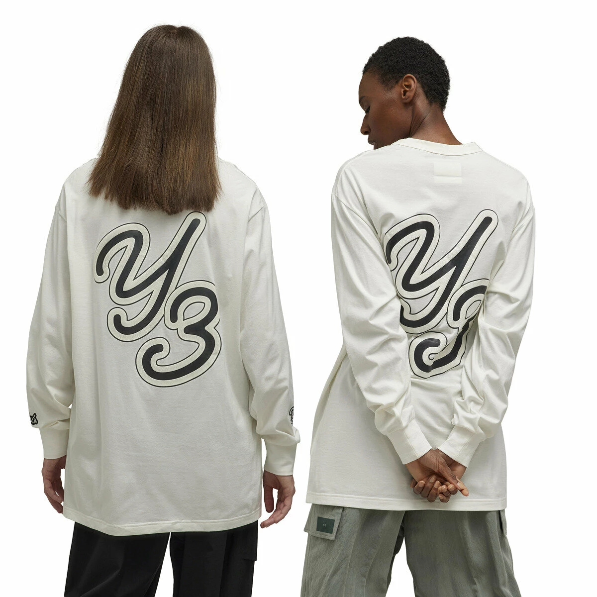 Y-3 Graphic Long Sleeve Tee In Off White 4 Y-3 Graphic Long Sleeve Tee In Off White - Image 4