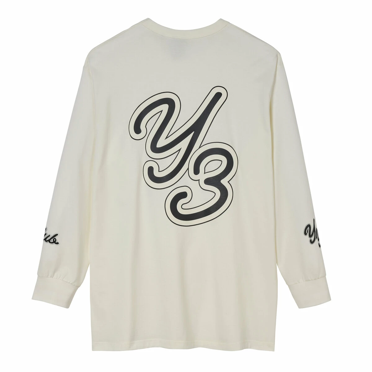 Y-3 Graphic Long Sleeve Tee In Off White 1 Y-3 Graphic Long Sleeve Tee In Off White