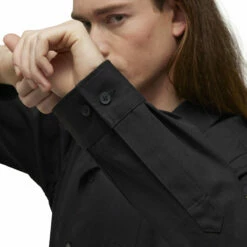 Y-3 Graphic Long Sleeve Workwear Shirt In Black -Hervia Shop hervia.com y 3 graphic long sleeve workwear shirt 1695978166IP7948 10 APPAREL On Model Detail View 3 white