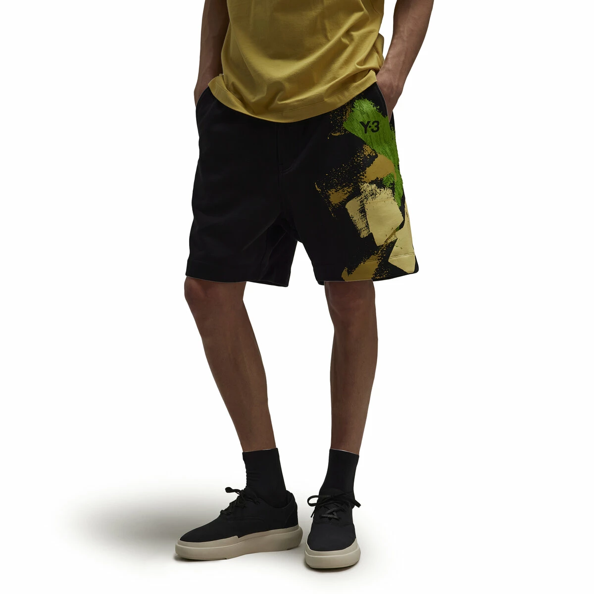 Y-3 Graphic Shorts In Black 2 Y-3 Graphic Shorts In Black - Image 2