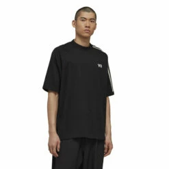 Y-3 3-Stripes Short Sleeved T-Shirt In Black