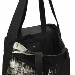 Y-3 AOP Graphics Tote Bag In Black / White -Hervia Shop hervia.com y 3 ij9872 y 3 aop c bag col. black talc 1690988554IJ9872 4 HARDWARE Photography Front Inside View white