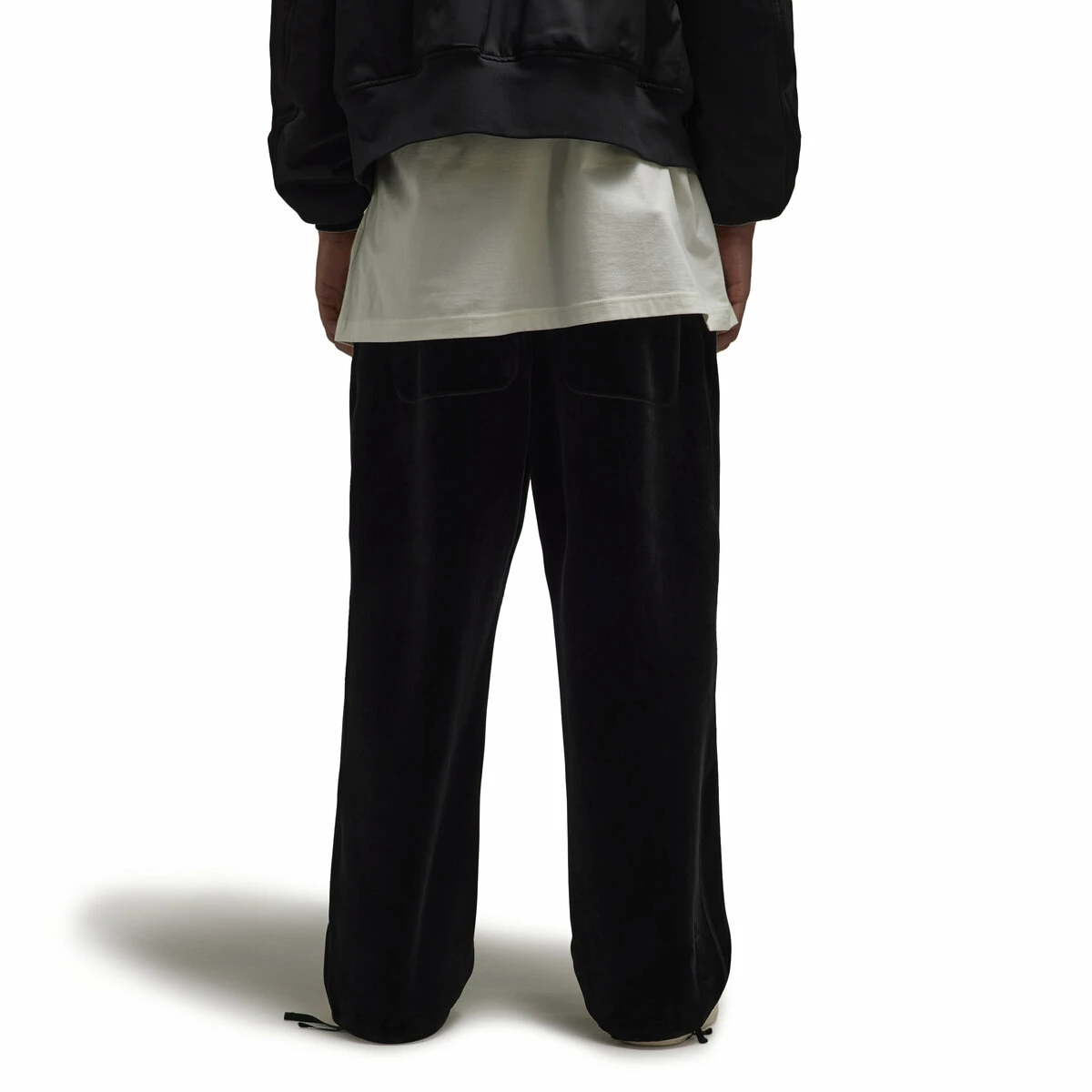 Y-3 Velvet Spacer Cuffed Pants In Black 2 Y-3 Velvet Spacer Cuffed Pants In Black - Image 2