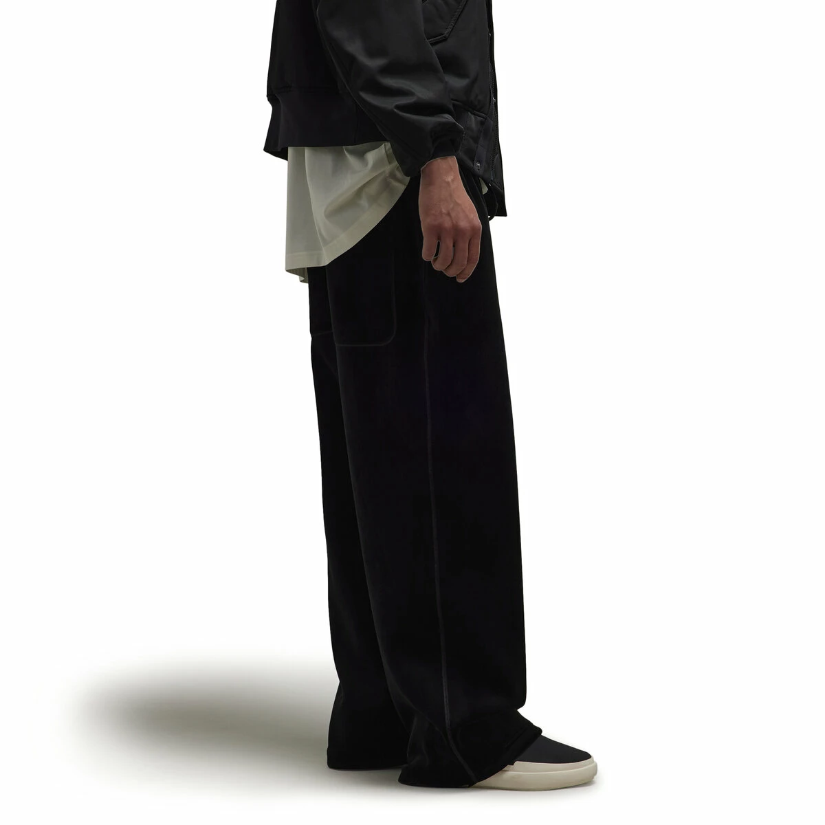 Y-3 Velvet Spacer Cuffed Pants In Black 3 Y-3 Velvet Spacer Cuffed Pants In Black - Image 3