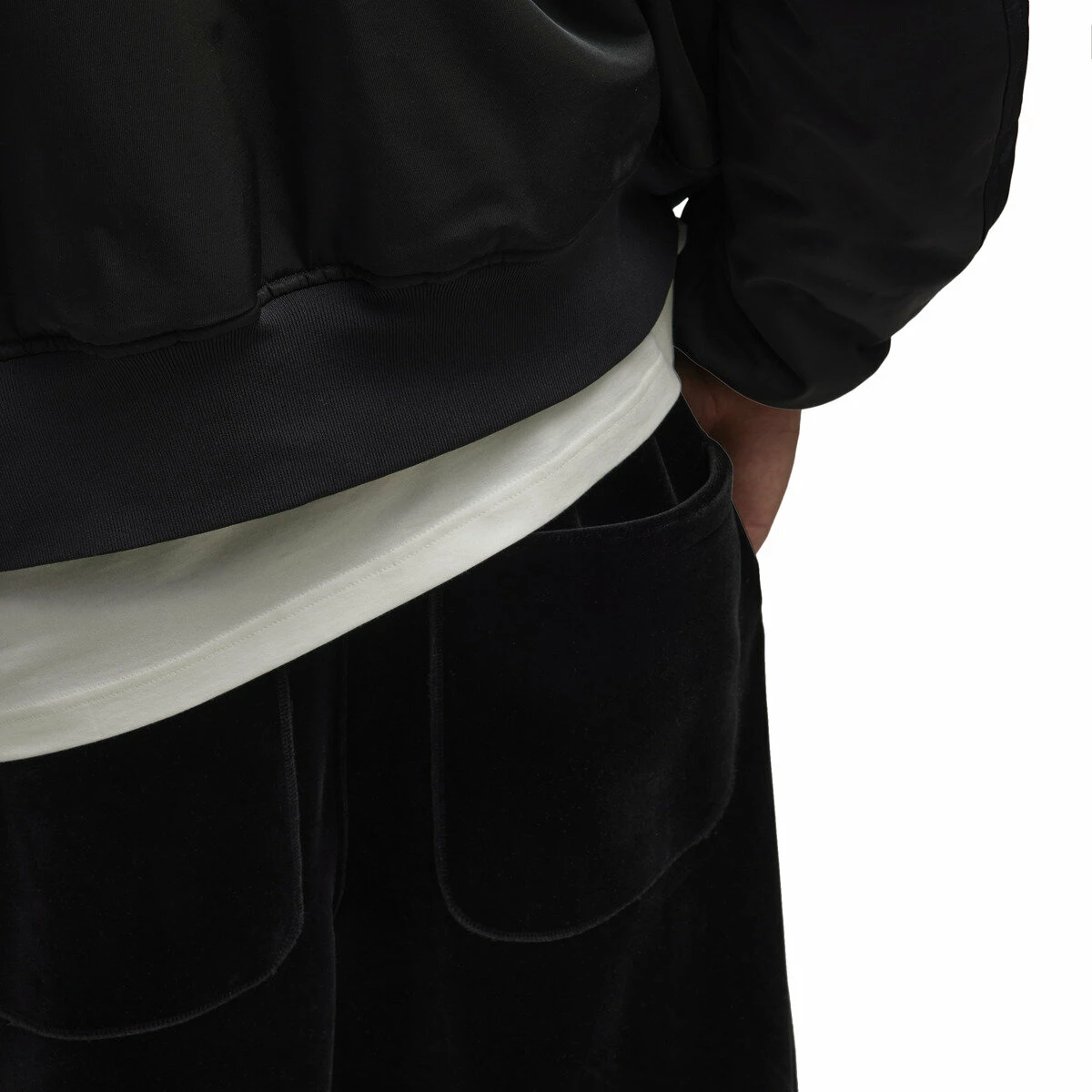 Y-3 Velvet Spacer Cuffed Pants In Black 5 Y-3 Velvet Spacer Cuffed Pants In Black - Image 5