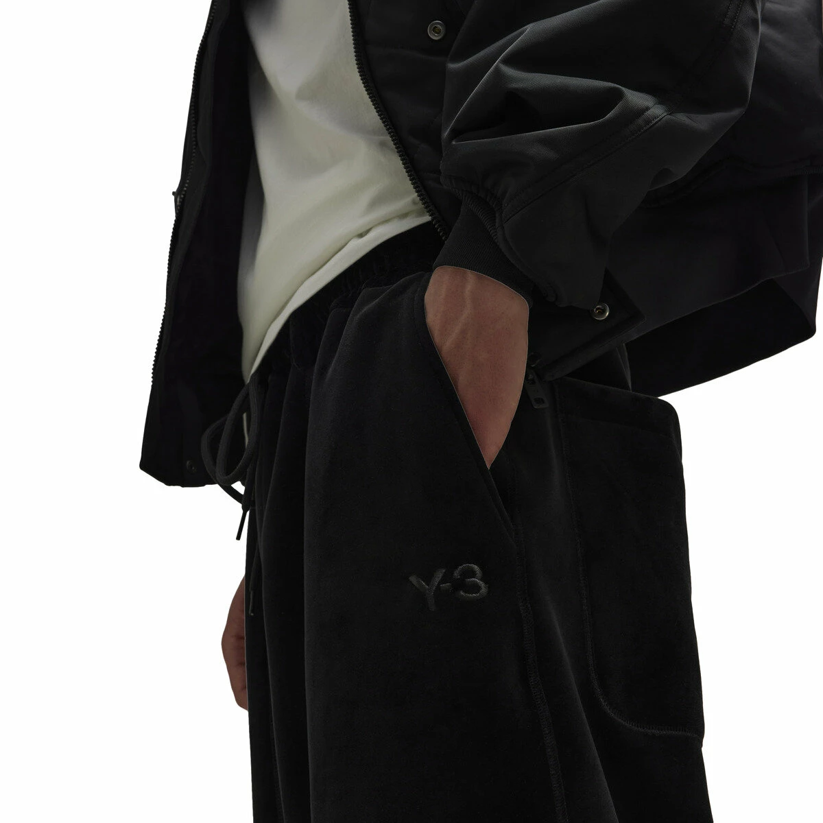 Y-3 Velvet Spacer Cuffed Pants In Black 6 Y-3 Velvet Spacer Cuffed Pants In Black - Image 6