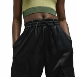 Y-3 Tech Silky Cargo Pants In Black -Hervia Shop hervia.com y 3 il2155 tch slk crg pnt col. black tech silky cargo pants 1691058226IL2155 8 APPAREL On Model Detail View 2 white