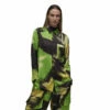 Y-3 Tech Silk Shirt In Green/black