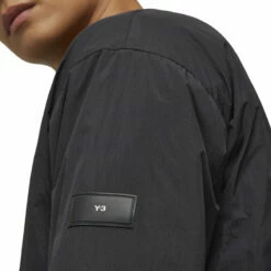 Y-3 Padded Crew Sweatshirt In Black -Hervia Shop hervia.com y 3 ip5588 padded crew col. black 1692901027IP5588 10 APPAREL On Model Detail View 3 white