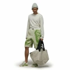 Y-3 Fuzzy Fleece Shorts In Off White -Hervia Shop hervia.com y 3 ip7668 fleece shorts col. owhite tmrvgr fuzzy fleece shorts 1692035023IP7668 6 APPAREL On Model Walking View white