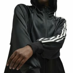 Y-3 Tech Silk Hooded Jacket In Black -Hervia Shop hervia.com y 3 iq1798 3s tch slk hood col. black tech silk hooded jacket 1690554488IQ1798 10 APPAREL On Model Detail View 3 white