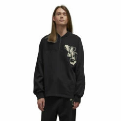 Y-3 Graphic Logo French Terry Crew Sweater In Black