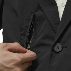 Y-3 Oversized Nylon Blazer In Black -Hervia Shop hervia.com y 3 oversized nylon blazer 1690552281H63047 9 APPAREL On Model Detail View 3 white