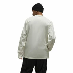 Y-3 Premium Long-Sleeve T-Shirt In Off White 6 Y-3 Premium Long-Sleeve T-Shirt In Off White -Hervia Shop hervia.com y 3 premium long sleeve t shirt 1696321010IQ1834 5 APPAREL On Model Back View white