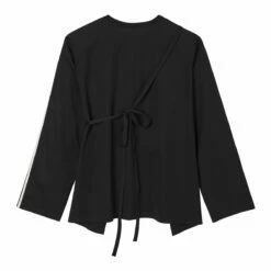 Y-3 Sail Closure Long Sleeve Tee In Black