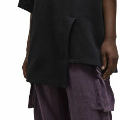 Y-3 Spacer Loose Short Sleeve Tee In Black -Hervia Shop hervia.com y 3 spacer loose short sleeve tee 1696323874IL2162 8 APPAREL On Model Detail View 1 white