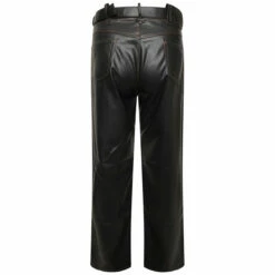 Y/Project Y-Buckle Belt Vegan Leather Pants In Black