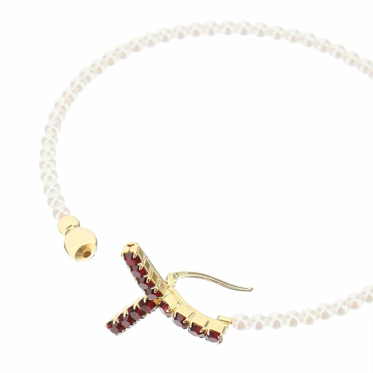 Y/Project Pearl Y Earrings In White 2 Y/Project Pearl Y Earrings In White - Image 2