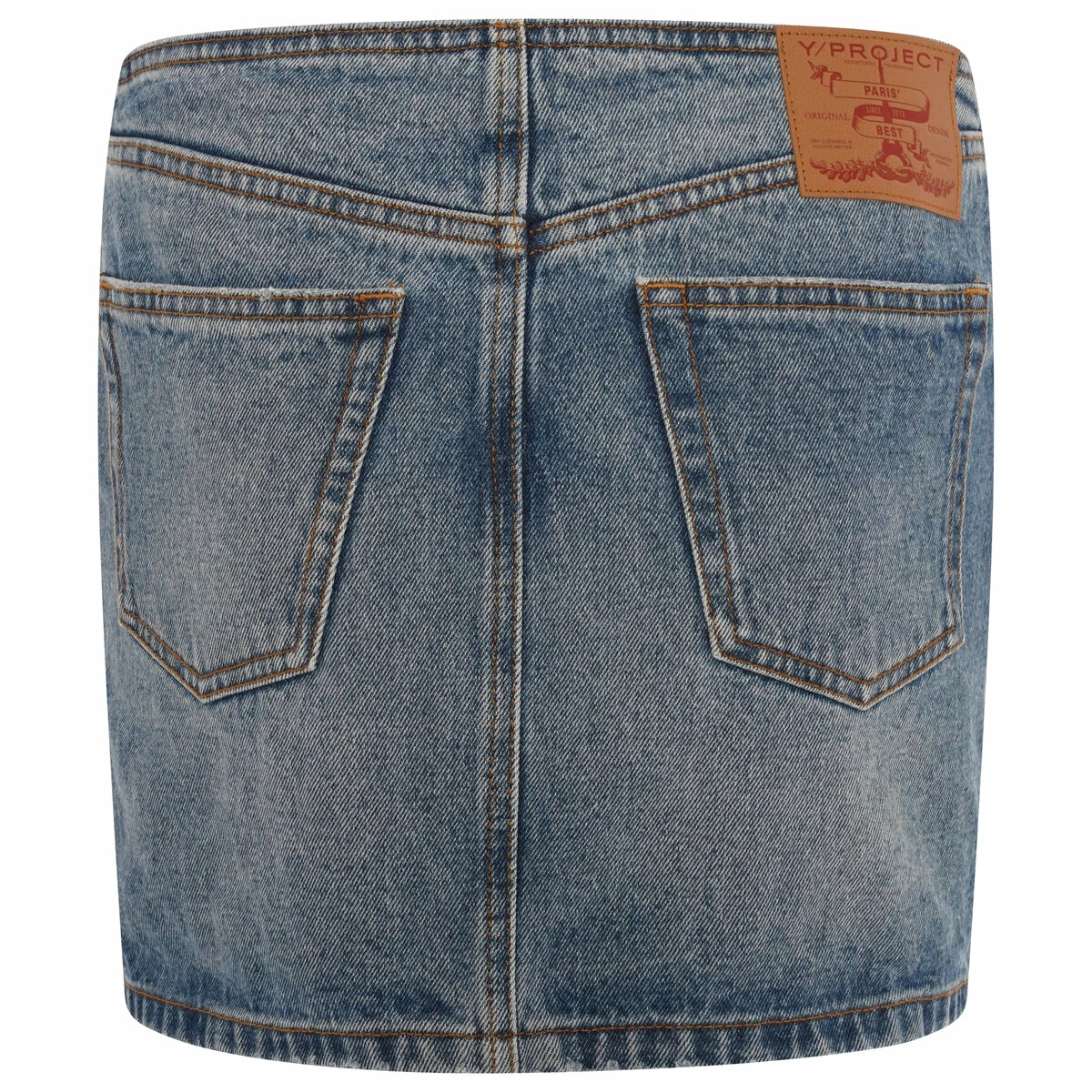 Y/Project Belt Arc Denim Mini Skirt In Denim 2 Y/Project Belt Arc Denim Mini Skirt In Denim - Image 2