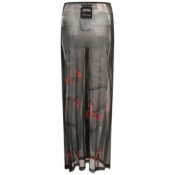 Y/Project X Jean Paul Gaultier The Trompe-l'œil Denim Flower Maxi Skirt In Grey