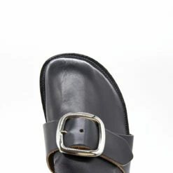 Youths In Balaclava Unisex Spinal Buckle Sandal In Black -Hervia Shop hervia.com you07sh102 unisex spinal sandal leather col. black 1681832838YOU07SH102 1 5