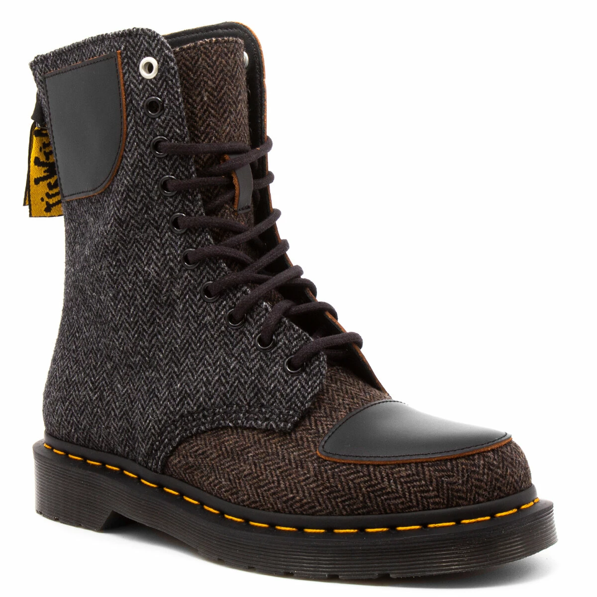 Ys By Yohji Yamamoto Y's X Dr. Martens Moon Tweed Boots In Black 2 Ys By Yohji Yamamoto Y's X Dr. Martens Moon Tweed Boots In Black - Image 2