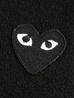 Comme Des Garçons PLAY N017 Black Heart V-Neck Jumper Black In Black -Hervia Shop httpswww.hervia.comimagesproductszoom1354802054 38889700
