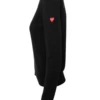 Comme Des Garçons PLAY N041 Red Heart Cardigan Black In 1