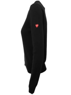 Comme Des Garçons PLAY N041 Red Heart Cardigan Black In 1