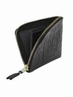 Comme Des Garçons Wallet SA3100EL Embossed Logo Wallet In Black