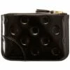 Comme Des Garçons Wallet SA8100NE Polka Dot Embossed Wallet Black In Black